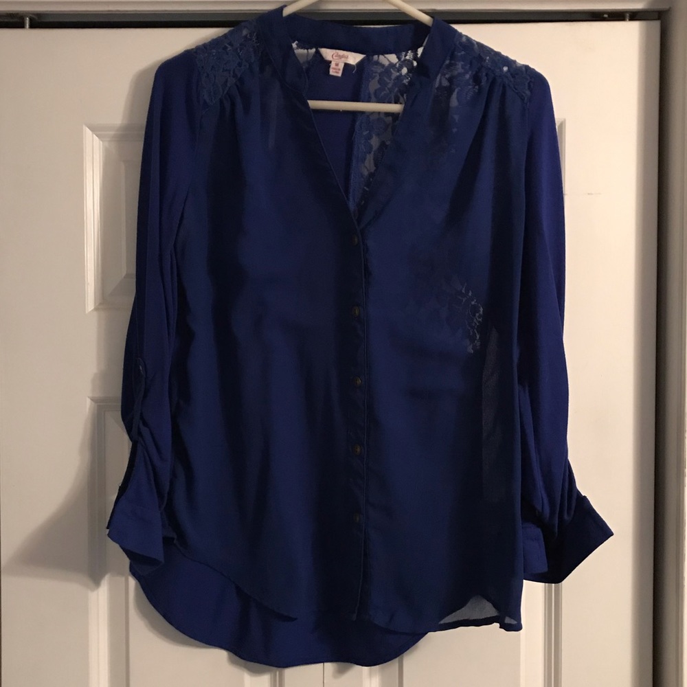 Blue Candies blouse with lace